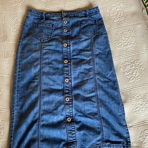 Christopher and Banks denim skirt midi